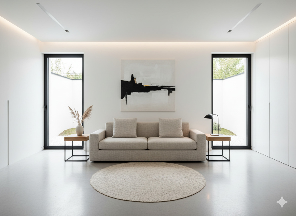Modern minimalist design with clean lines